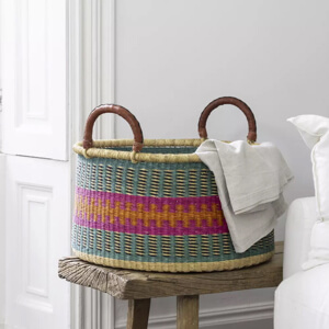 Grand Illusions Round Basket with Handles Afia